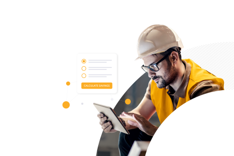 Logistics Manager using Transporeon Freight Savings Calculator on a tablet