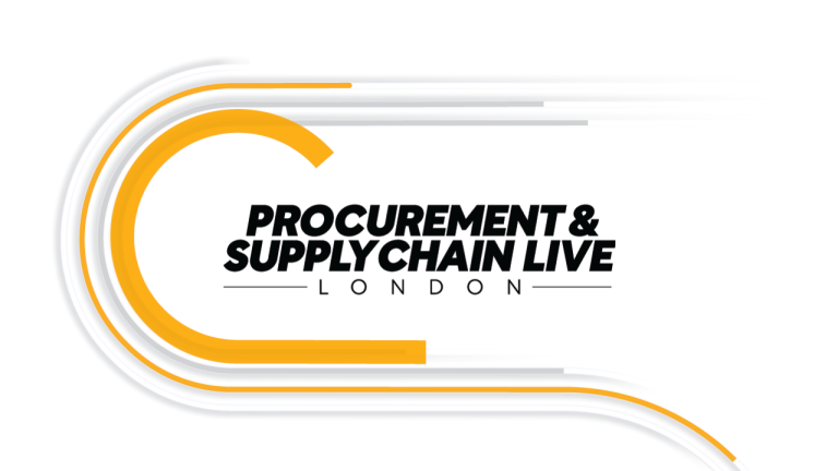Procurement & Supply Chain LIVE logo surrounded by Trimble gold lines