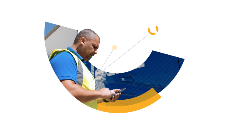 a man working on the smartphone 