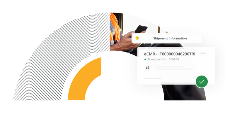 Work items from eCMR mobile interface in a Trimble circle