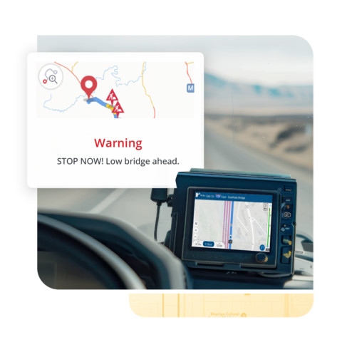 Fleet operator using CoPilot route planning software with map and delivery details