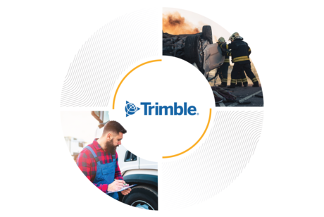 An image contrasting transportation safety and emergency response, showing a driver performing a vehicle inspection on the left and firefighters responding to an overturned, burning vehicle on the right.