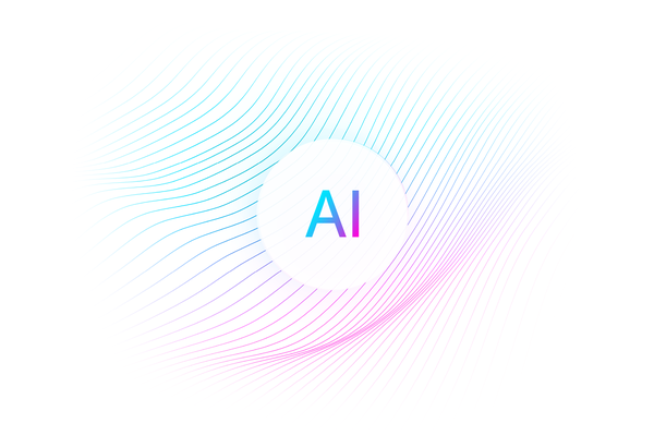 AI graphic with colorful wave pattern for enterprise artificial intelligence blog content