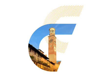 Transporeon Carrier Day Italy 2026 event graphic featuring Verona’s Torre dei Lamberti