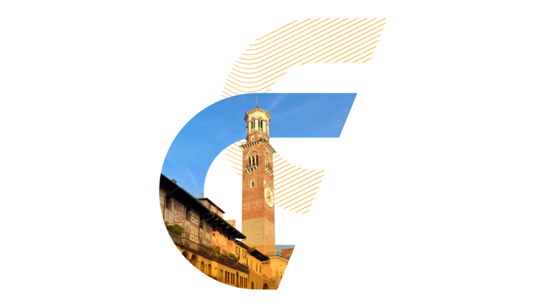 Transporeon Carrier Day Italy 2026 event graphic featuring Verona’s Torre dei Lamberti